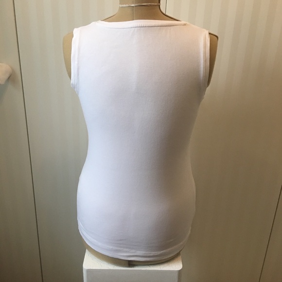 Denver Hayes white with pink flowers Pima cotton soft tank Size M - Picture 4 of 8